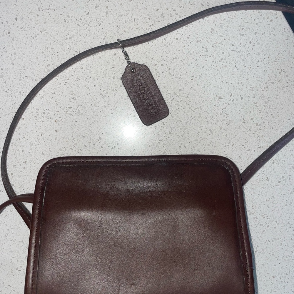Coach Dark Brown Leather crossbody Bag